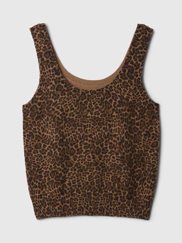 Bruin met luipaardprint - Gap CashSoft cropped hemdje - Image 4 of 5