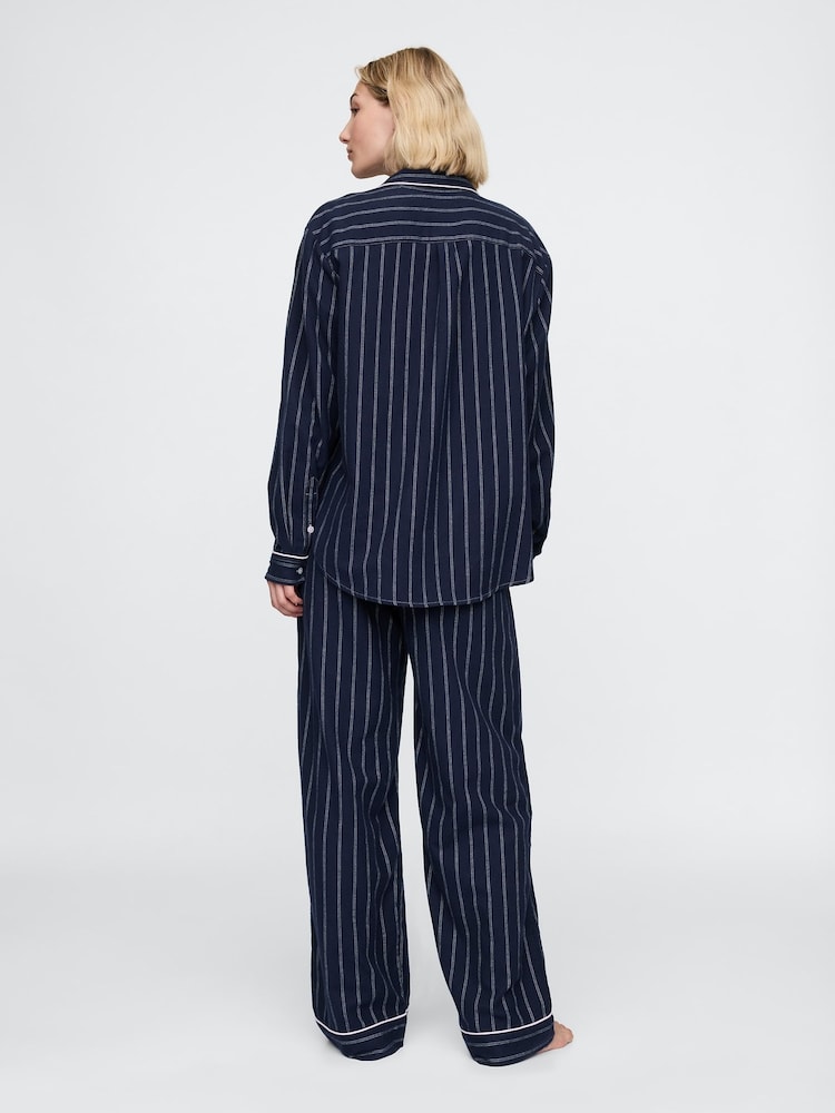 Gap Navy Blue Stripe Long Sleeve Pyjamas - Image 2 of 3
