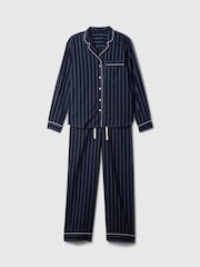 Gap Navy Blue Stripe Long Sleeve Pyjamas - Image 3 of 3