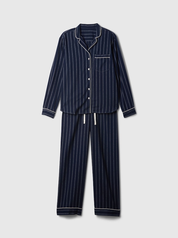Gap Navy Blue Stripe Long Sleeve Pyjamas - Image 3 of 3