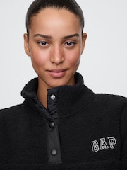 Gap Black Half Snap Sherpa Fleece - Image 4 of 5