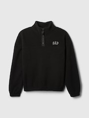 Gap Black Half Snap Sherpa Fleece - Image 5 of 5