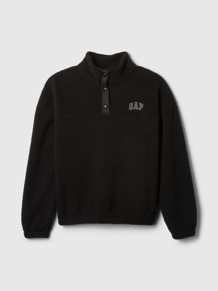 Gap Black Half Snap Sherpa Fleece - Image 5 of 5