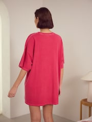 Pink Bisou Bisou Oversized 100% Cotton Night T-Shirt - Image 2 of 5