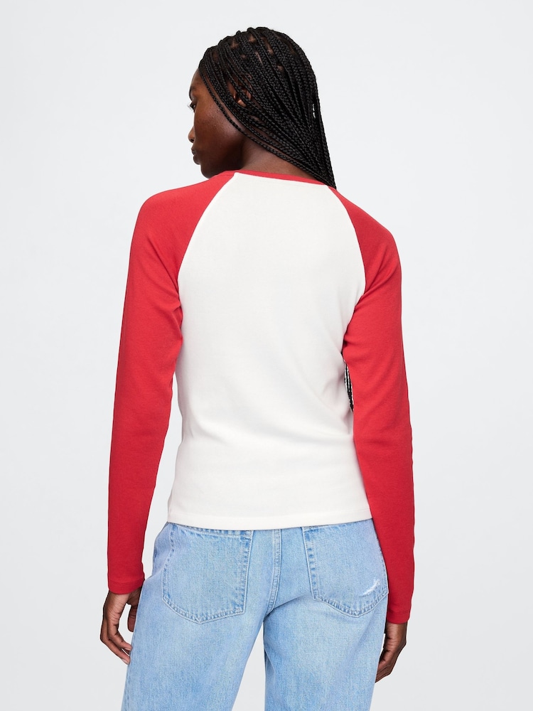 Gap Red Minnie Mouse Disney Raglan Long Sleeve T-Shirt - Image 2 of 5