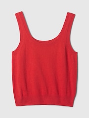 Gap Red CashSoft Leopard Print Cropped Tank Top - Image 4 of 5