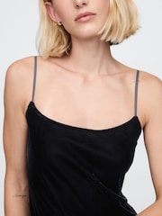 Gap Black Velvet Midi Slip Dress - Image 5 of 5