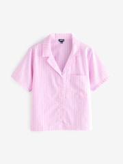 Gap Pink Stripe Cotton Short Sleeve Pyjama Top - Image 1 of 4