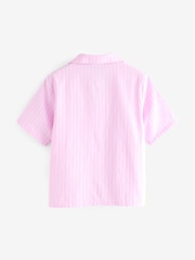 Gap Pink Stripe Cotton Short Sleeve Pyjama Top - Image 2 of 4