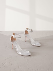 Silver Signature Premium Leather Round Toe Buckle Detail Mid Simple Sandals - Image 5 of 10