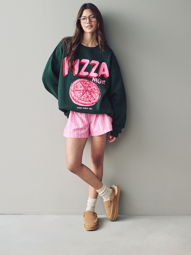 Green Pizza Graphic Sweatshirt - Image 2 of 4