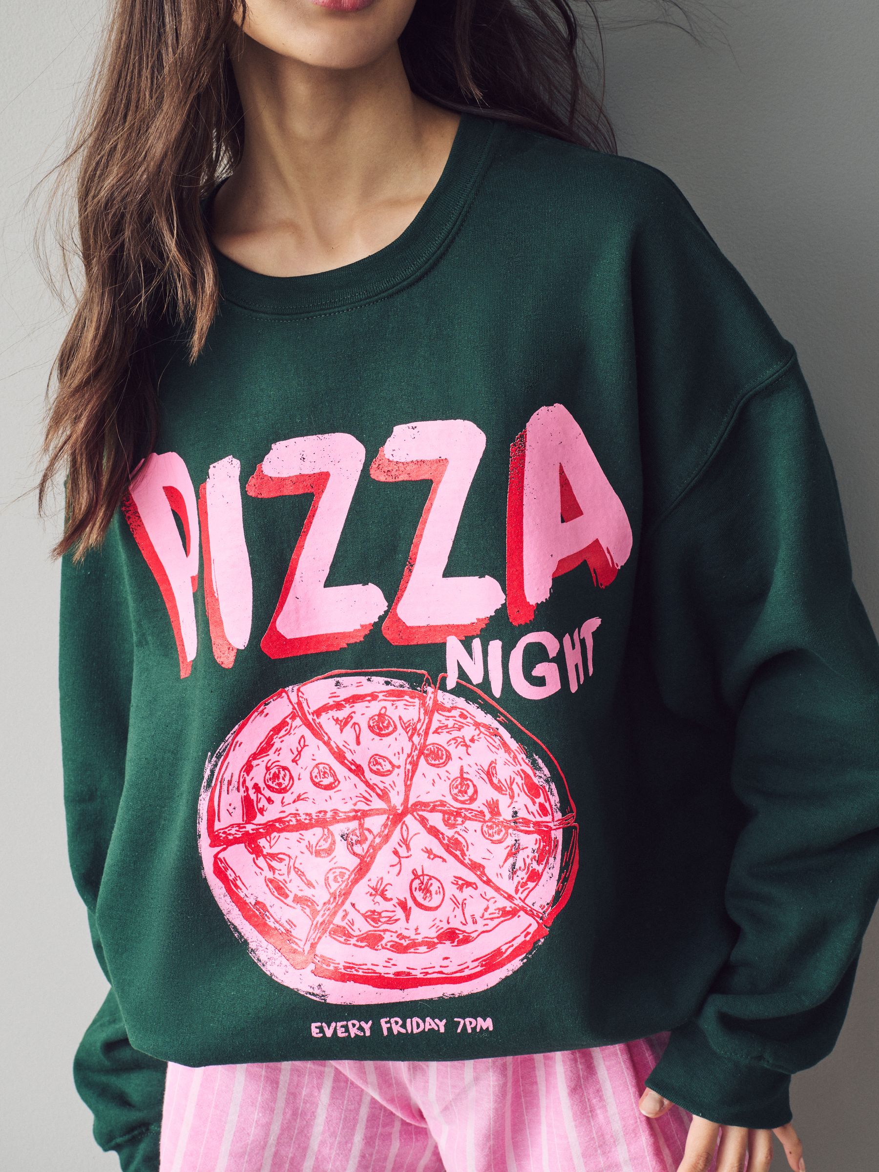 Buy Green Pizza Graphic Sweatshirt from Next USA