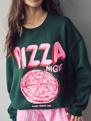 Green Pizza Graphic Sweatshirt - Image 4 of 4