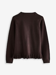 Clarks Brown Girls Bow Knitted School Cardigans 2 Pack - Image 4 of 6