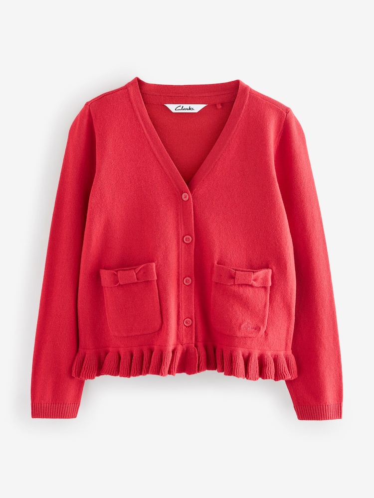 rdeča - Clarks Girls Bow Knitted School Cardigans 2 Pack - Slika 2 iz 6 rdeča - Clarks Girls Bow Knitted School Cardigans 2 Pack - Slika 2 iz 6