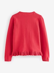Clarks Red Girls Bow Knitted School Cardigans 2 Pack - Image 3 of 6