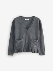 Clarks Grey Girls Bow Knitted School Cardigans 2 Pack - Image 3 of 9