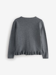 Clarks Grey Girls Bow Knitted School Cardigans 2 Pack - Image 4 of 9