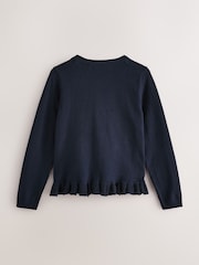 Clarks Navy Girls Bow Knitted School Cardigans 2 Pack - Image 3 of 7