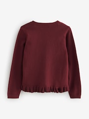 Clarks Burgundy Red Bow Knitted School Cardigans 2 Pack - Image 2 of 4