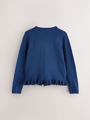 Clarks Blue Girls Bow Knitted School Cardigans 2 Pack - Image 4 of 8