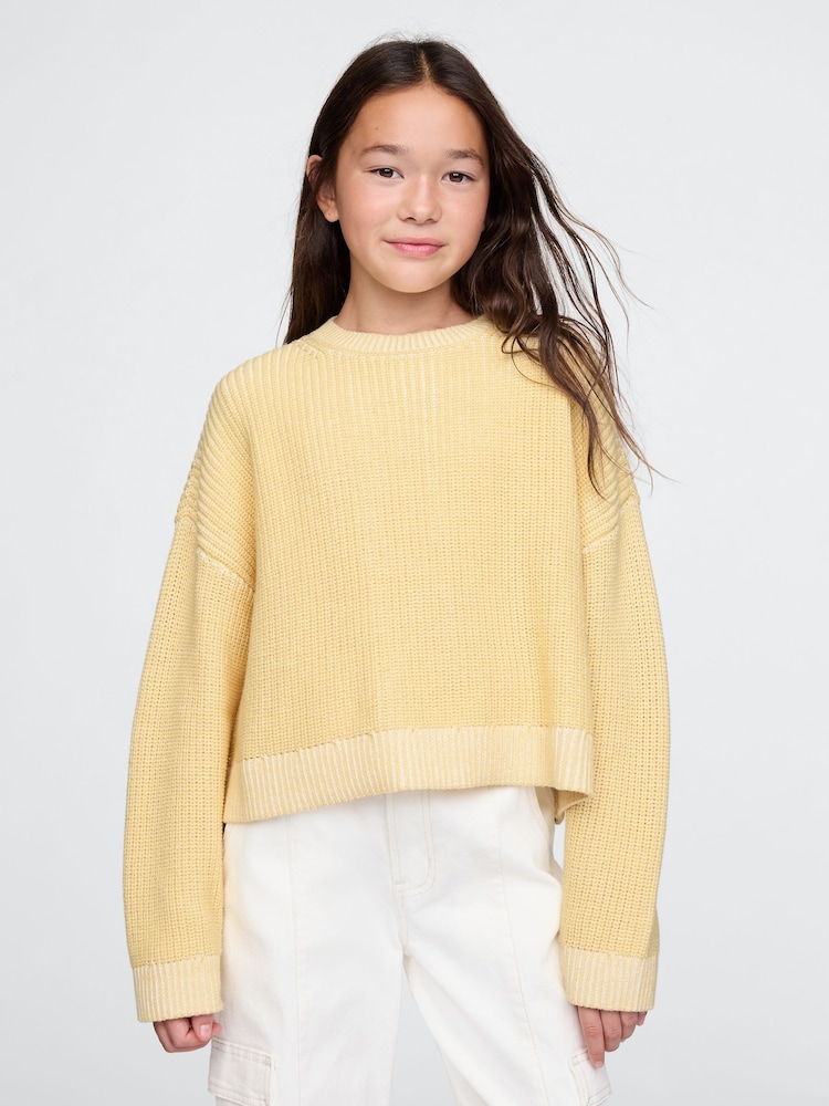 Gap Butter Yellow Boxy Crew Neck Jumper (4-13yrs) - Image 1 of 5