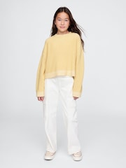 Gap Butter Yellow Boxy Crew Neck Jumper (4-13yrs) - Image 3 of 5