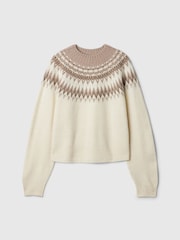 Gap Cream Fair Isle Jumper (4-13yrs) - Image 4 of 5