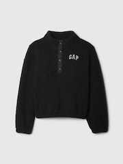 Gap Black Quarter-Snap Sherpa Fleece (4-13yrs) - Image 4 of 4