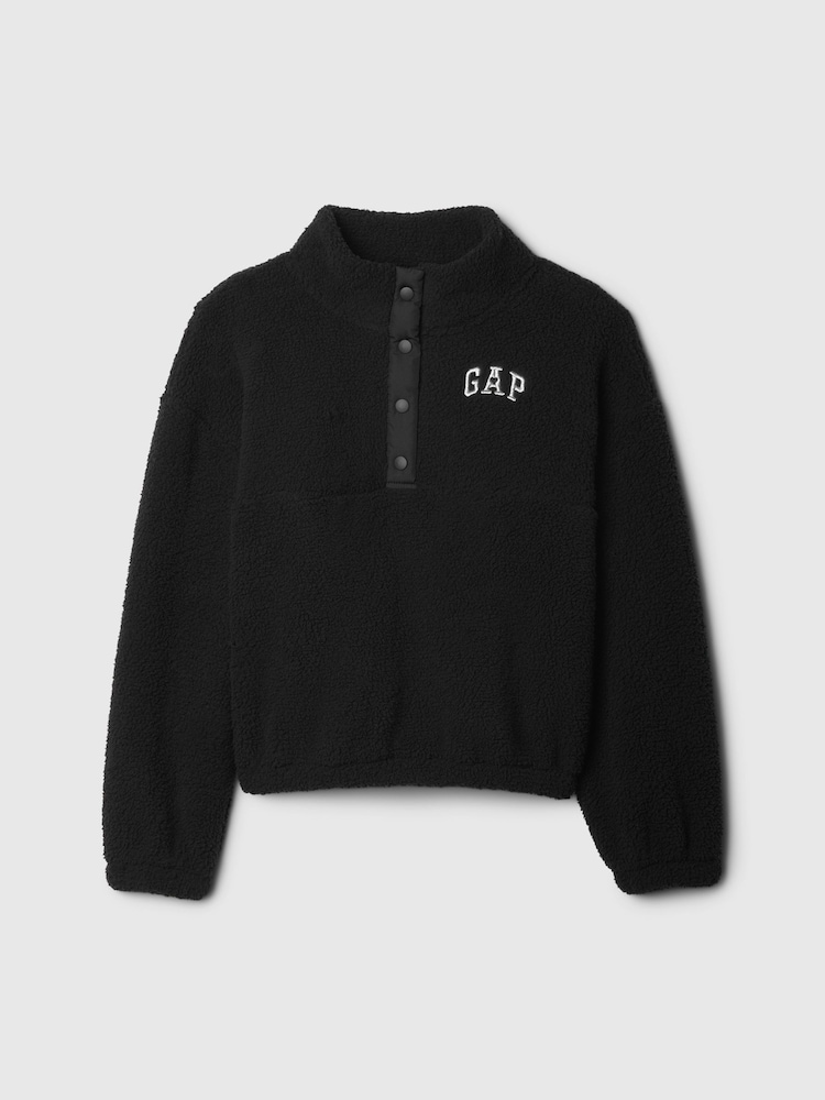 Gap Black Quarter-Snap Sherpa Fleece (4-13yrs) - Image 4 of 4