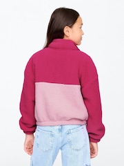 Gap Pink Quarter-Snap Sherpa Fleece (4-13yrs) - Image 2 of 4