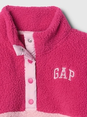 Gap Pink Quarter-Snap Sherpa Fleece (4-13yrs) - Image 4 of 4