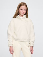 Gap White Quarter-Snap Sherpa Fleece (4-13yrs) - Image 1 of 5