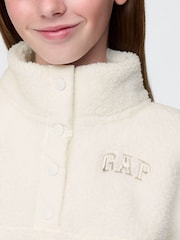 Gap White Quarter-Snap Sherpa Fleece (4-13yrs) - Image 4 of 5