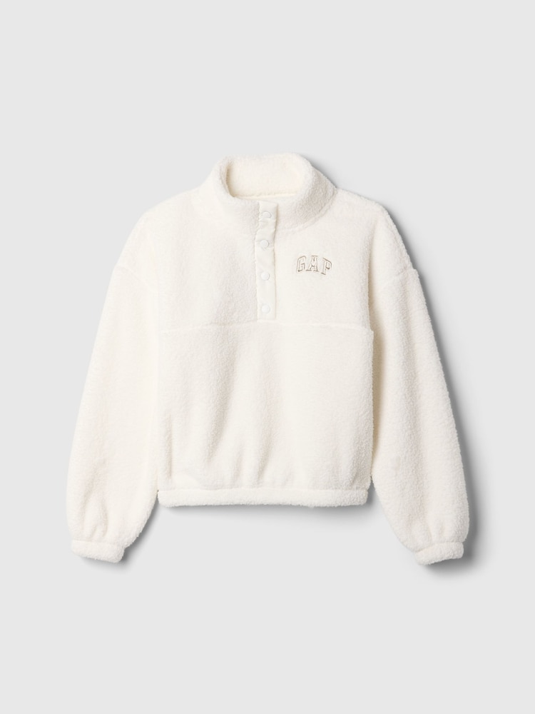 Gap White Quarter-Snap Sherpa Fleece (4-13yrs) - Image 5 of 5