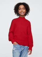 Gap Red CashSoft Oversized Mock Neck Jumper (4-13yrs) - Image 1 of 5
