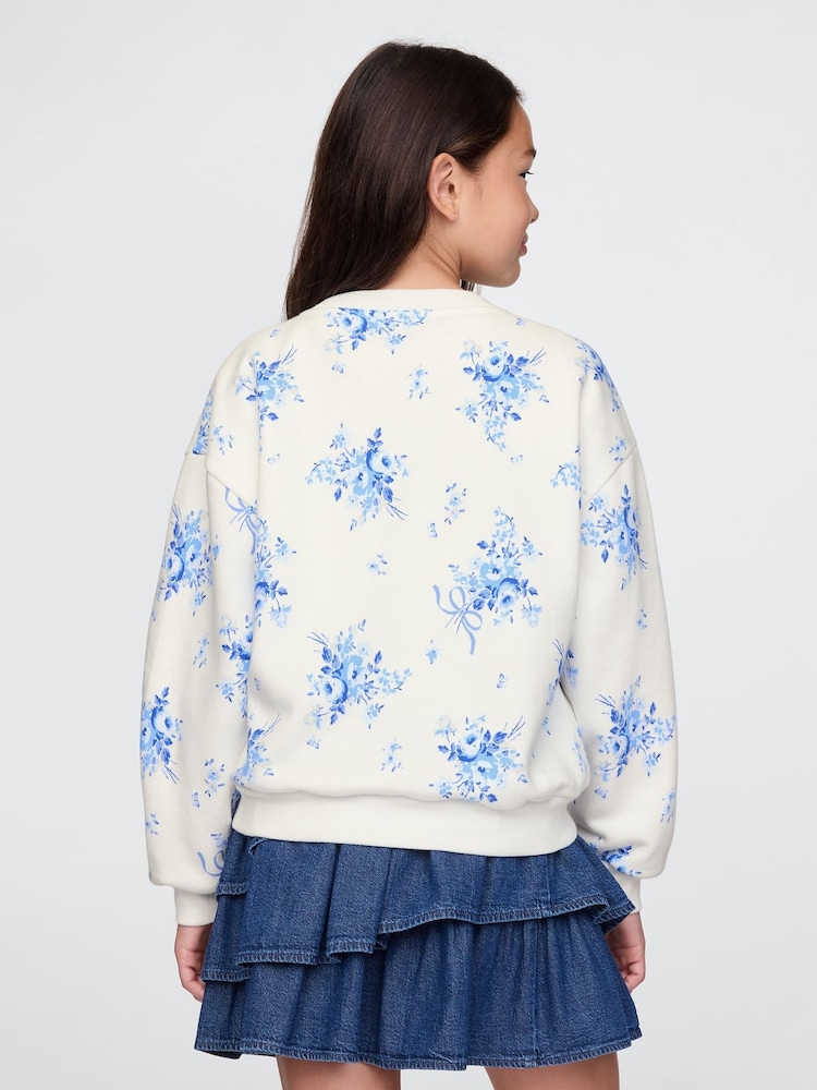 Gap White Floral Vintage Soft Dolman Sweatshirt (4-13yrs) - Image 2 of 5