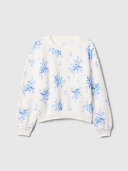 Gap White Floral Vintage Soft Dolman Sweatshirt (4-13yrs) - Image 4 of 5