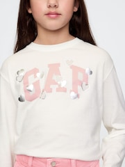 Gap White Heart Logo T-Shirt (4-13yrs) - Image 3 of 4