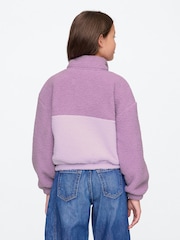 Morado - Polar de sherpa con cremallera corta con botones de Gap (4-13 años) - Imagen 2 de 4