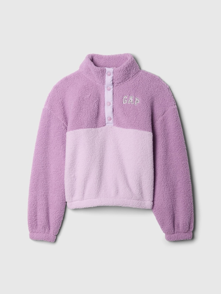 Gap Purple Quarter-Snap Sherpa Fleece (4-13yrs) - Image 4 of 4 Gap Purple Quarter-Snap Sherpa Fleece (4-13yrs) - Image 4 of 4