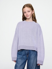 Gap Purple Boxy Crew Neck Jumper (4-13yrs) - Image 1 of 5