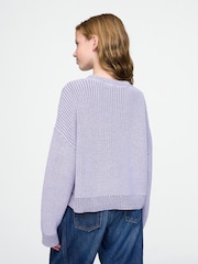 Gap Purple Boxy Crew Neck Jumper (4-13yrs) - Image 2 of 5