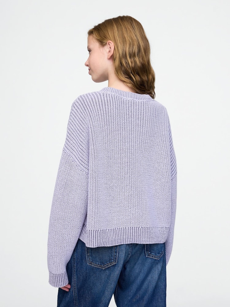 Gap Purple Boxy Crew Neck Jumper (4-13yrs) - Image 2 of 5