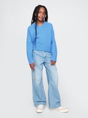 Gap Blue CashSoft Oversized V-Neck Jumper - Image 3 of 6