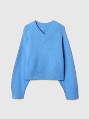Gap Blue CashSoft Oversized V-Neck Jumper - Image 5 of 6