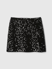 Gap Black Sequin Velvet Mini Skirt (5-13yrs) - Image 3 of 4