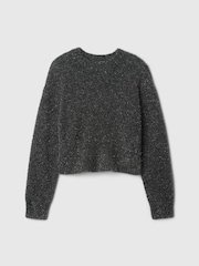 Gap Black Fuzzy Metallic Crew Neck Jumper - Image 4 of 5