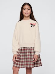 Gap Cream Mickey Mouse Disney 2-in-1 Vintage Soft Sweatshirt Dress (4-13yrs) - Image 3 of 4