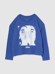 Gap Blue Dua Lipa Oversized Boxy T-Shirt (4-13yrs) - Image 1 of 3